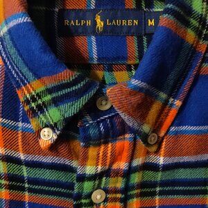 Ralph Lauren Cotton Plaid Flannel Button Down Shirt Men's MEDIUM